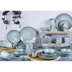 Clearance Bjorn Service Complet en Grès Cloud gris clair - 48 pièces