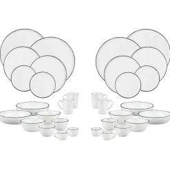 Bjorn Service Complet en Grès Pure blanc/beige - 32 pièces