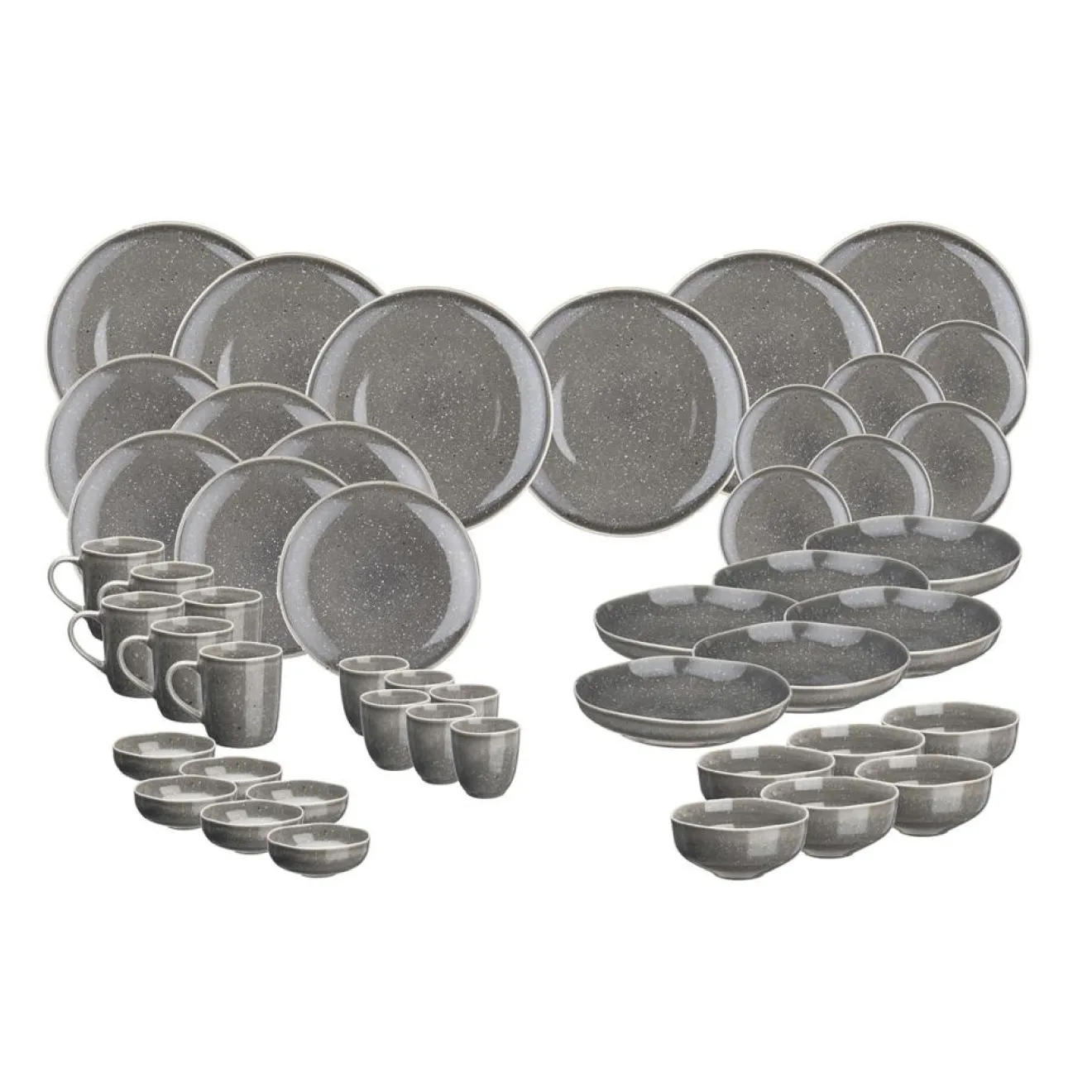 Sale Bjorn Service Complet en Grès Stellar gris/anthracite - 48 pièces
