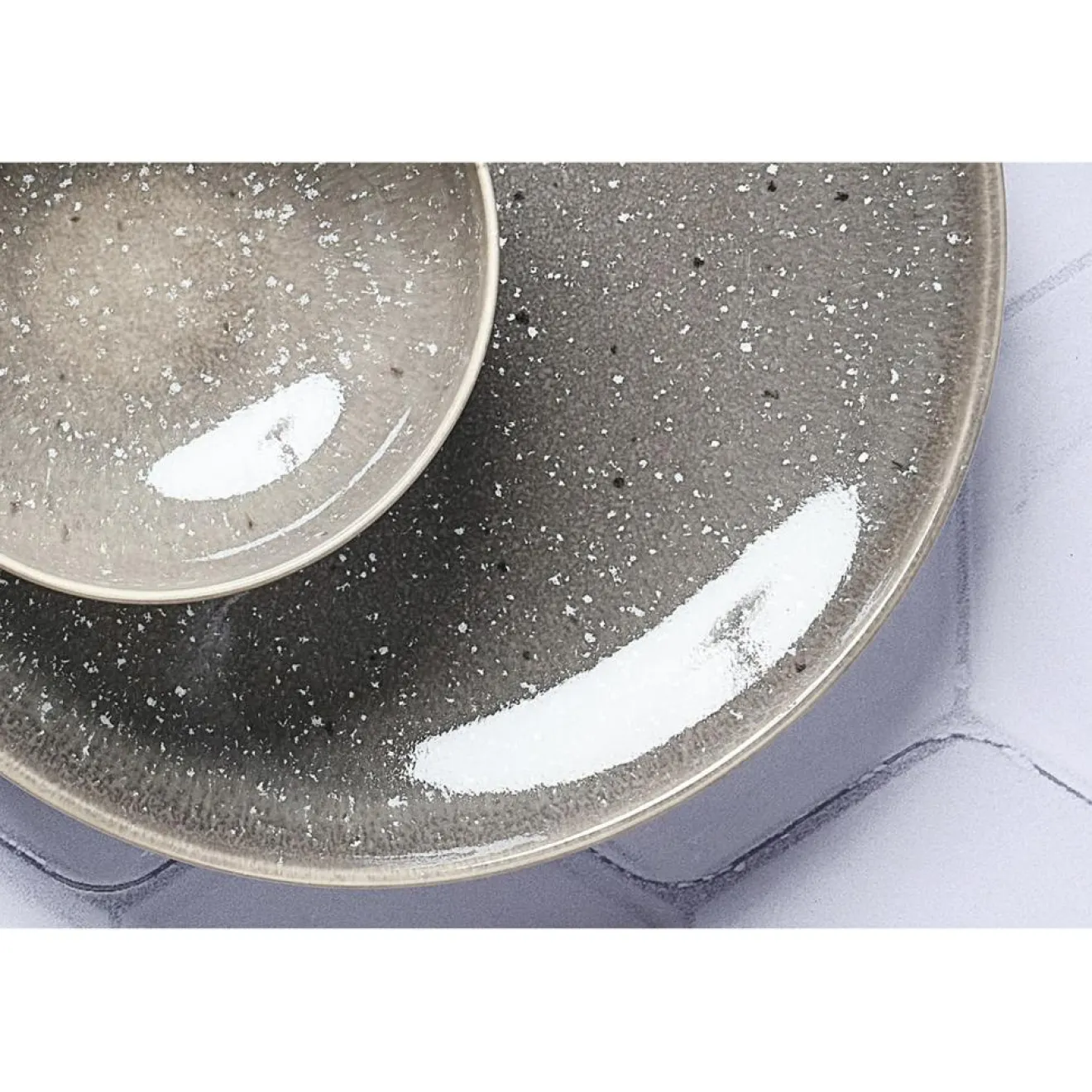 Sale Bjorn Service Complet en Grès Stellar gris/anthracite - 48 pièces