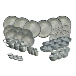 Bjorn Service Complet en Grès Zen gris/bleu - 48 pièces