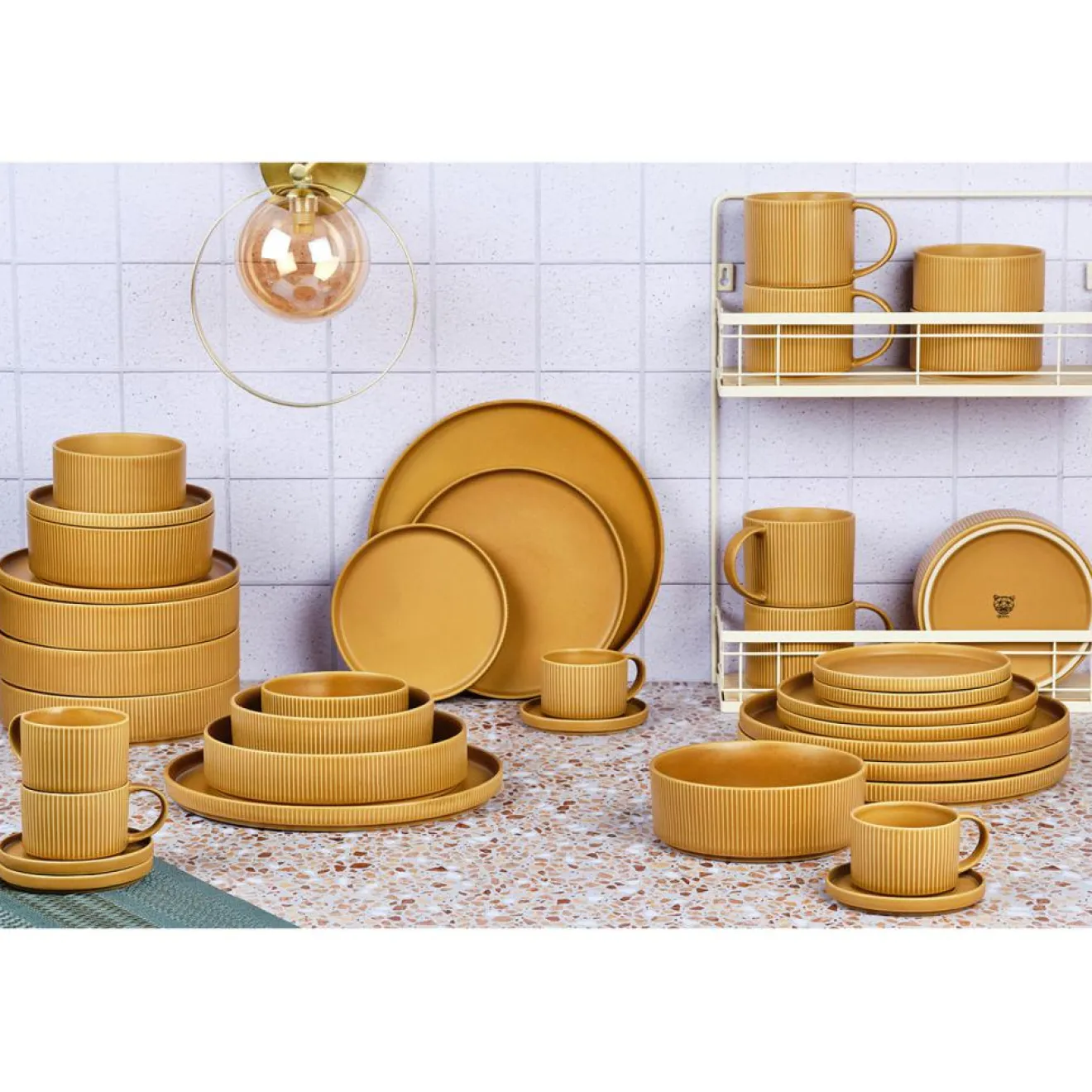 Outlet Bjorn Service Complet Scandi jaune ocre - 36 Pièces