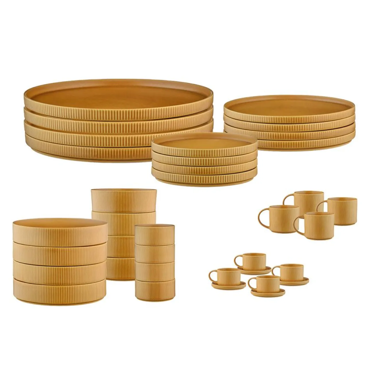 Outlet Bjorn Service Complet Scandi jaune ocre - 36 Pièces