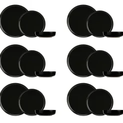 Cosy & Trendy Service de table en Grès Baltic noir - 18 pièces