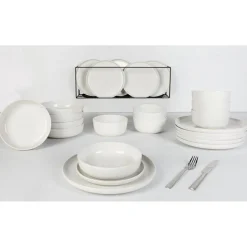 Best Cosy & Trendy Service de table en Grès Baltic blanc - 24 pièces