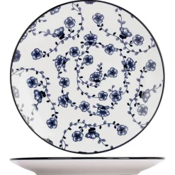 New Cosy & Trendy Service de table en Grès Flor Azul blanc/bleu - 12 pièces