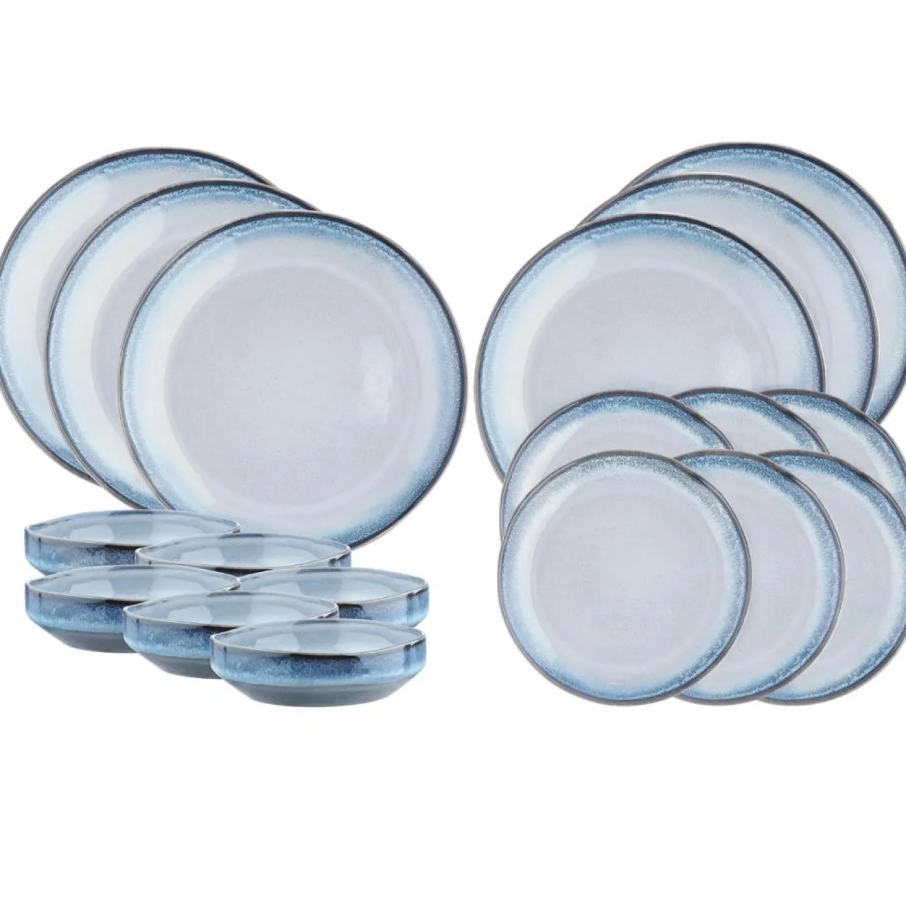 Bjorn Service de table en Grès Les Essentiels Genesis bleu - 18 pièces