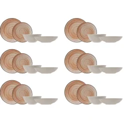 Cosy & Trendy Service de table en Grès Sintra rouge - 24 pièces