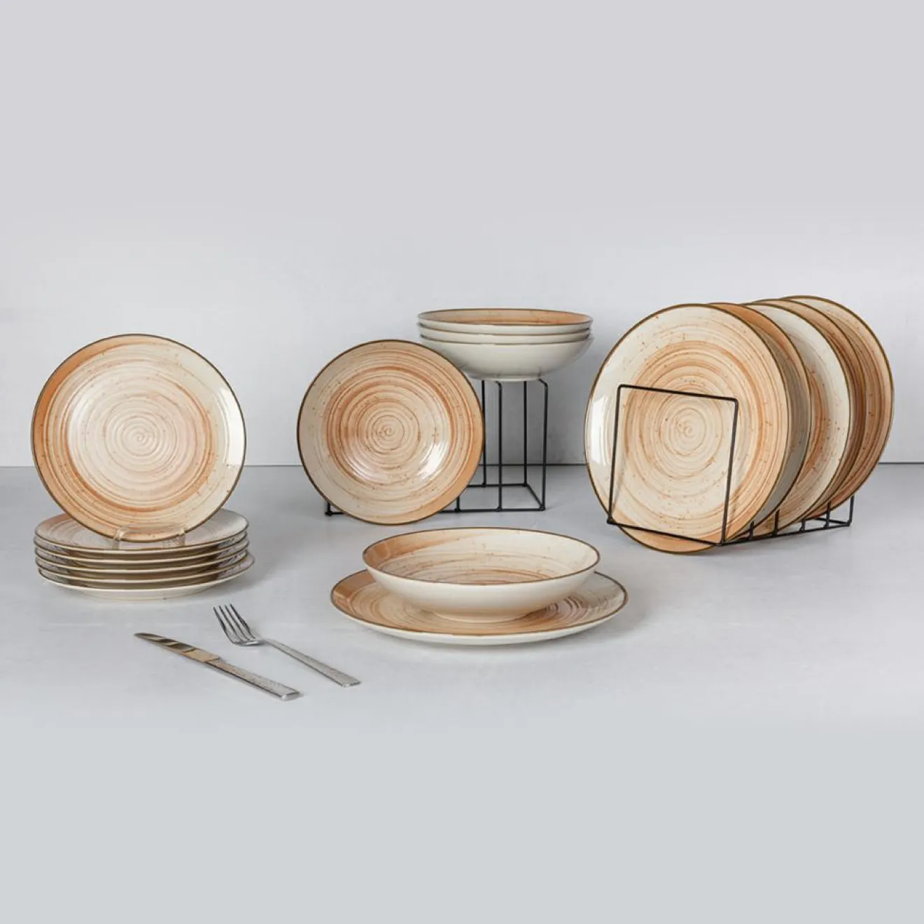 Cosy & Trendy Service de table en Grès Sintra rouge - 18 pièces