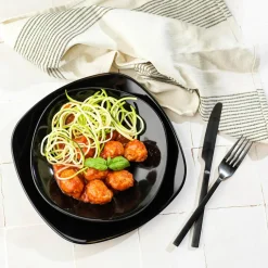 Cosy & Trendy Service de Table Kithira noir - 18 pièces