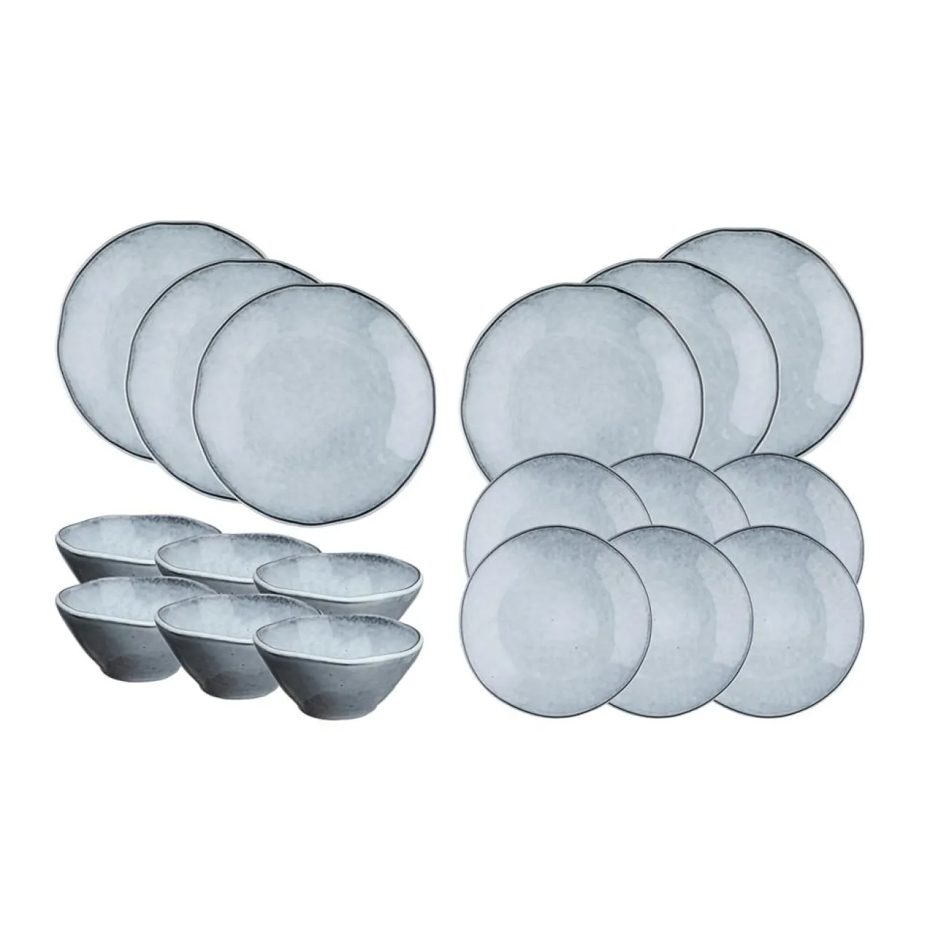 Hot Bjorn Service Les Essentiels en Grès Cloud gris clair - 18 pièces