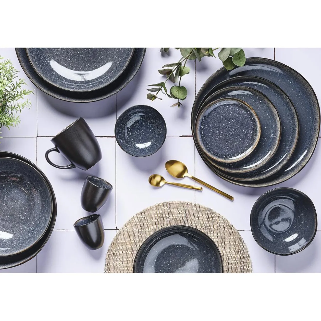 Online Bjorn Service Les Essentiels en Grès Iris bleu foncé - 18 pièces