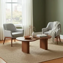 Sale Bois & Chiffons Set de 2 tables basses ovales Acacia Arad Marron - 110x60x40 cm et 110x60x35 cm