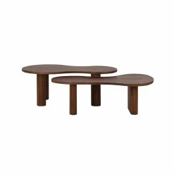 Sale Bois & Chiffons Set de 2 tables basses ovales Acacia Arad Marron - 110x60x40 cm et 110x60x35 cm
