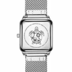 Femme Amelia Parker Set Montre Femme 2 Bracelets Plaza en Acier & Cuir argenté/bleu foncé