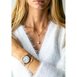 Femme Amelia Parker Set Montre Femme & Bracelet Petite Classique en Acier rose doré