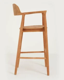 Outlet Uniqka Singo - Chaise de bar en teck massif