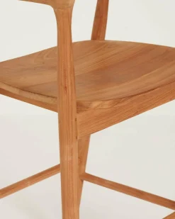 Outlet Uniqka Singo - Chaise de bar en teck massif