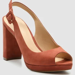 Hot Cosmoparis Slingback en Velours de Cuir Lija vieux rose - Talon 9 cm