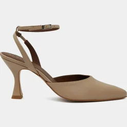 Femme Alohas Slingbacks en Cuir Cinderella beiges - Talon 7,5 cm