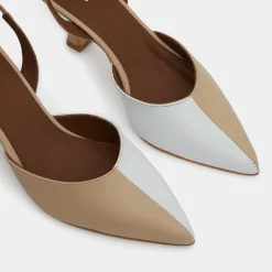 Femme Alohas Slingbacks en Cuir Cinderella beiges - Talon 7,5 cm