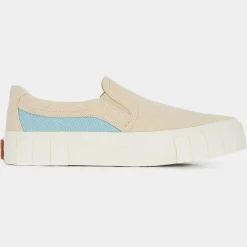 Femme Good News Slip On en Coton Bio Courtney beige/bleu