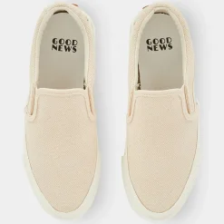 Femme Good News Slip On en Coton Bio Courtney beige/bleu