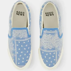Hot Good News Slip On en Coton Bio Juno bleu/blanc