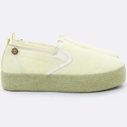 New Faguo Slip-on à plateforme Lebanon rayées jaunes