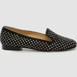 Femme Cosmoparis Slippers en Velours de Cuir Abo noires