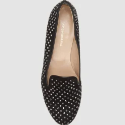 Femme Cosmoparis Slippers en Velours de Cuir Abo noires