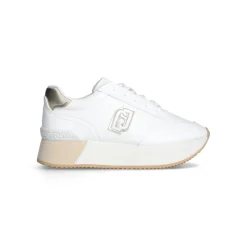 Femme Liu-Jo Sneakers Dreamy Blanches Or Clairs
