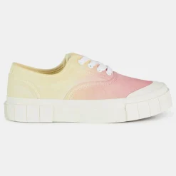 New Good News Sneakers en Coton Bio Gnace tie & dye jaune/rose