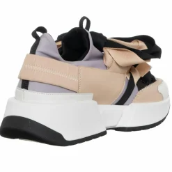 Femme Loretta Pettinari Sneakers en Cuir & Toile Lorena lilas/rose/noir - Plateforme 5 cm