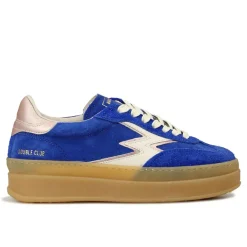 Online Moa Concept Sneakers en Cuir Double Club bleu roi