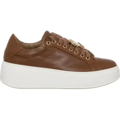 Hot Loretta Pettinari Sneakers en Cuir Garance marron