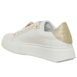 Best Loretta Pettinari Sneakers en Cuir Gufo blanc/doré