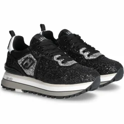 Femme Liu-Jo Sneakers en Cuir Louise noires/gris
