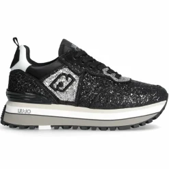 Femme Liu-Jo Sneakers en Cuir Louise noires/gris