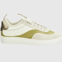 Femme Scotch & Soda Sneakers en Cuir Maora blanc/vert/doré