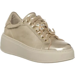 Online Loretta Pettinari Sneakers en Cuir Mathilde dorées