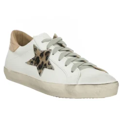 Femme Loretta Pettinari Sneakers en Cuir Olivia blanc/léopard/rose doré