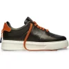 New Barracuda Sneakers en Cuir Pénélope noir/orange