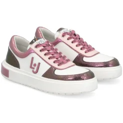 Femme Liu-Jo Sneakers en Cuir Sona blanc/rose