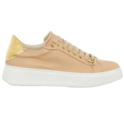 Femme Loretta Pettinari Sneakers en Cuir Sosa beige/Doré/blanc