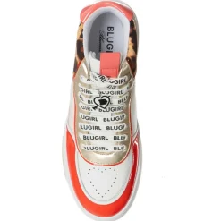 Online Blugirl Blumarine Sneakers en Cuir Wilow blanc/rouge/léopard