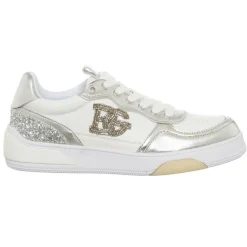Discount Blugirl Blumarine Sneakers en Cuir Wow blanc/argenté