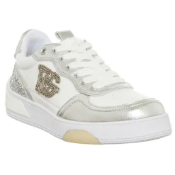 Discount Blugirl Blumarine Sneakers en Cuir Wow blanc/argenté