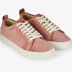 Hot M. Moustache Sneakers en Velours côtelé Lea roses