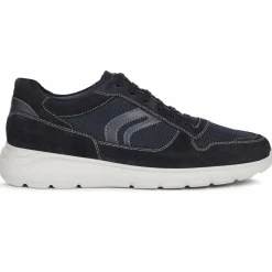 Homme Geox Sneakers en Velours de Cuir Sestiere bleu marine